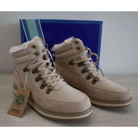 White Mountain W35076XW-170 Women's Sz 10W Ice White Tamasha Lace-Up Booties - Picture 1 of 13